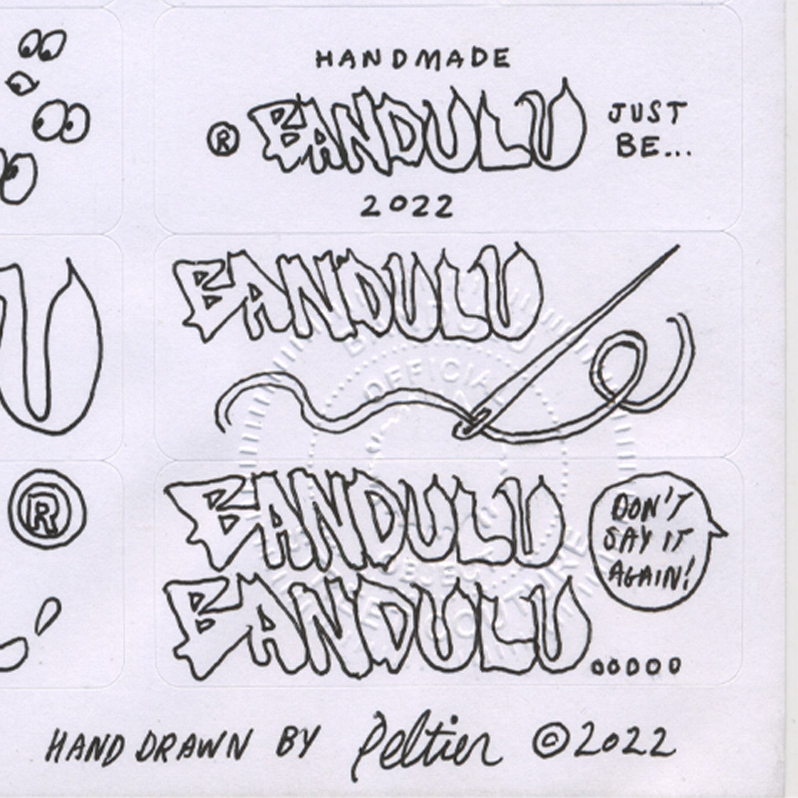 BANDULU " 2022 HANDMADE " STICKER SHEET