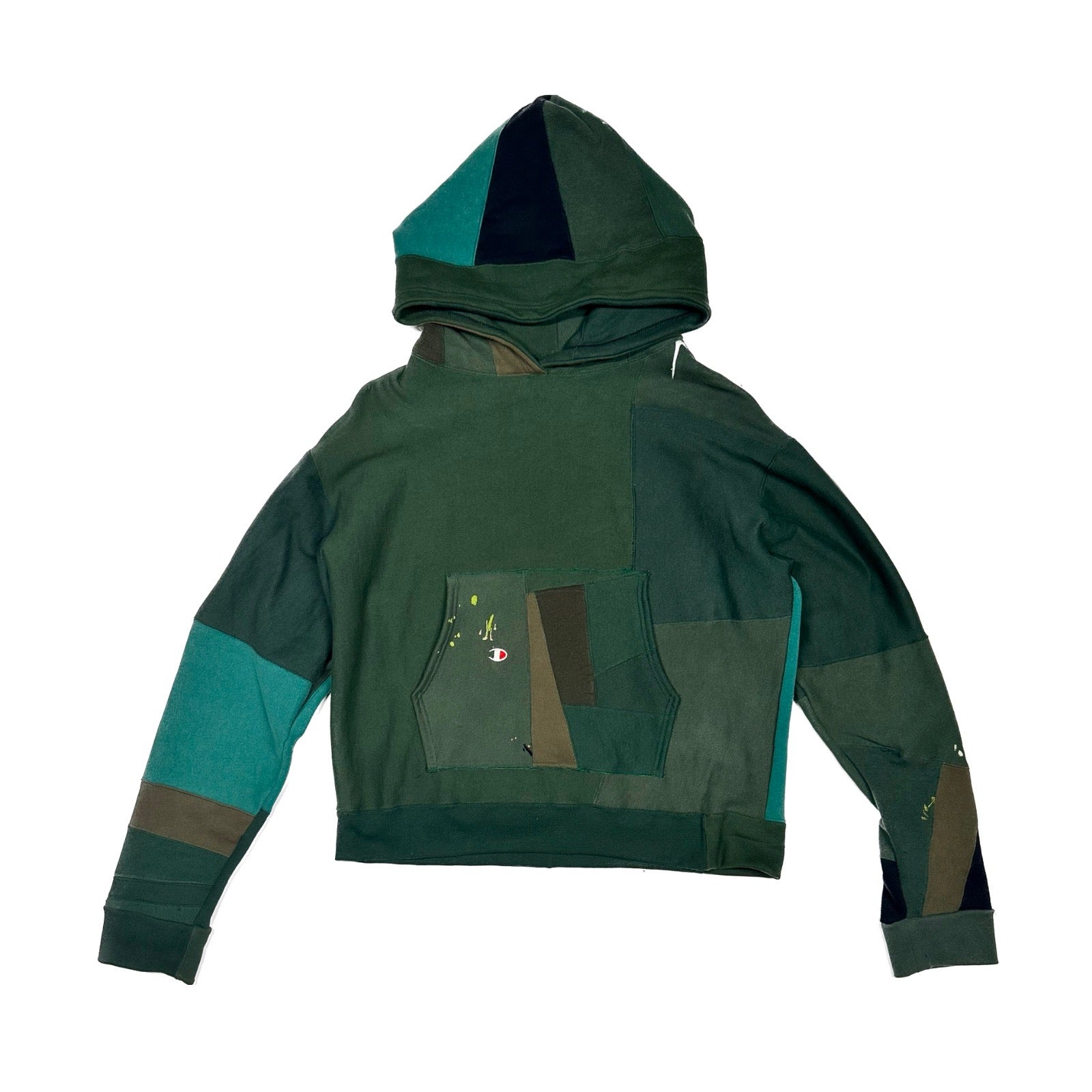 BANDULU " PATCHWORK FOREST " RECONSTRUCTED HOODIE L